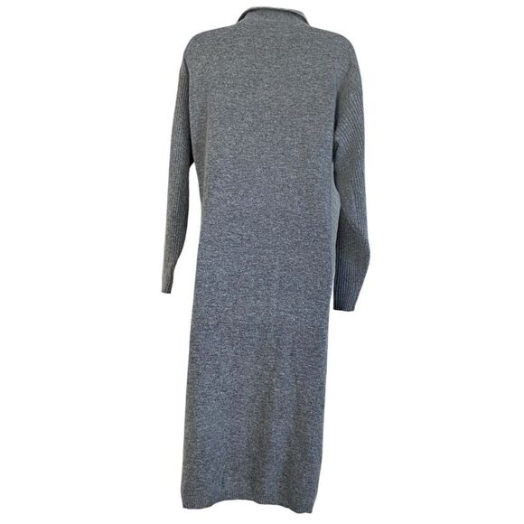 Pierre Cardin Vintage Heather Gray Angora Lambswool Sweater Midi Dress Sz S - Picture 9 of 10